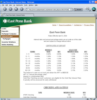 East Penn Bank: Interest Rates